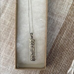 Plumeria Silver  Pendant Necklace